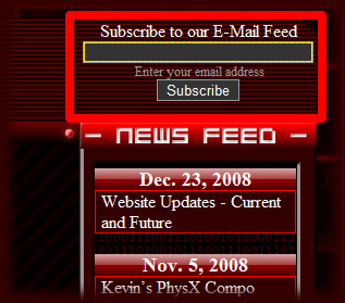 Toxin Newscast E-Mail Feed Location